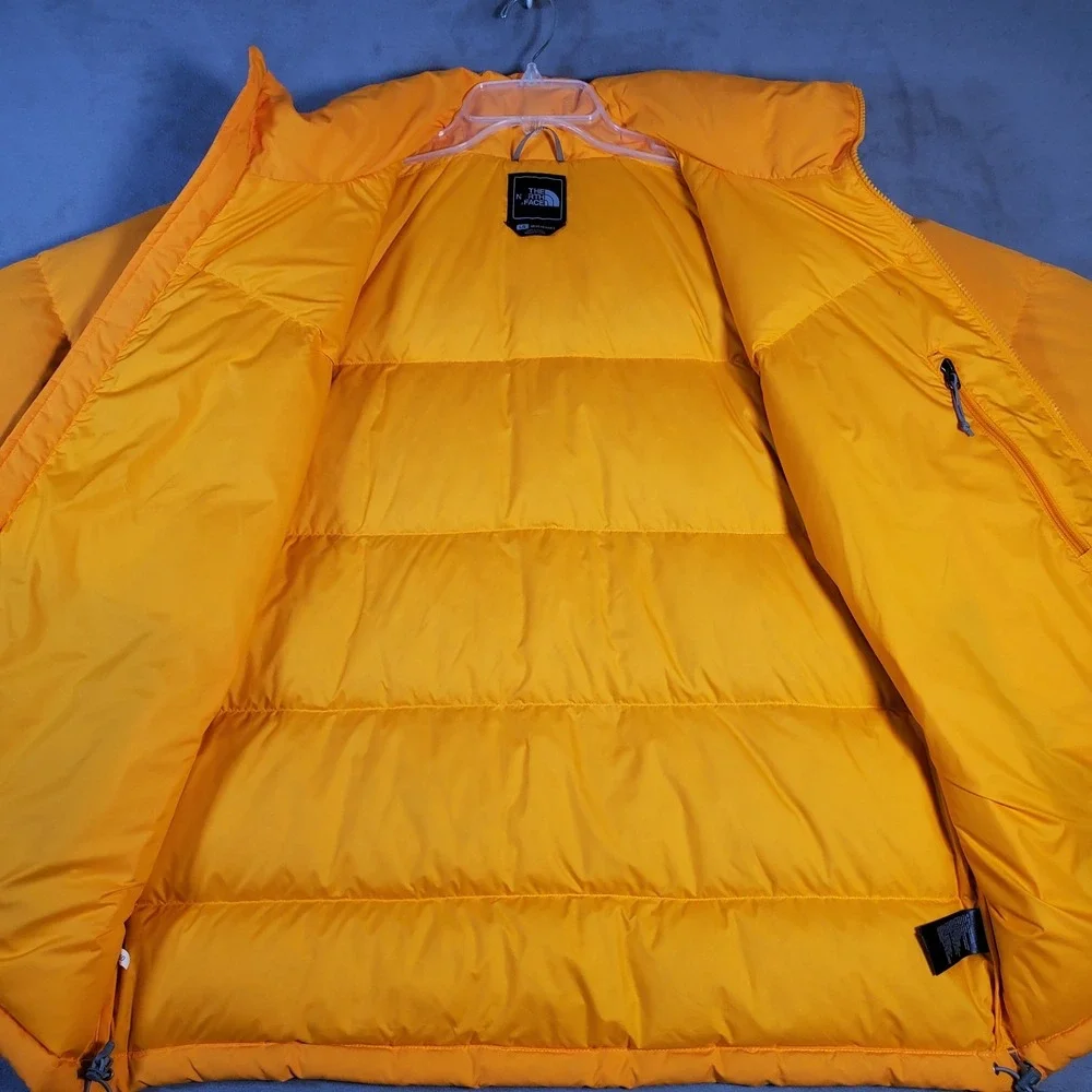 The North Face Puffer Jacket Men L Yellow Nuptse Down Outdoor Ski Gorpcore *READ